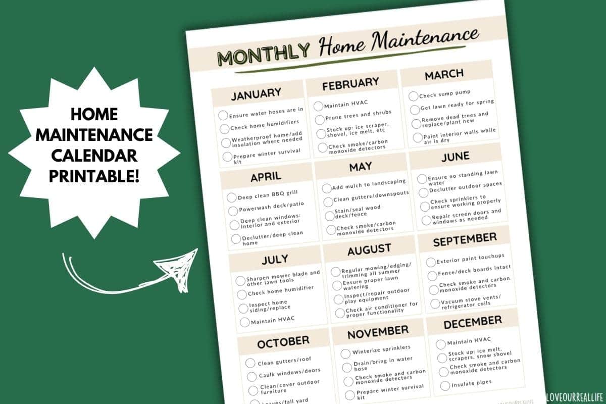 Creating a Practical Household Maintenance Calendar